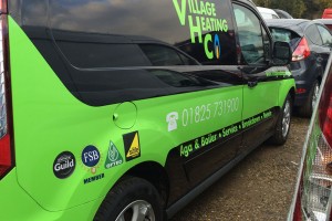 branded van with bright coloured graphics