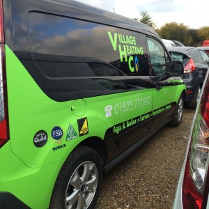 branded van with bright coloured graphics