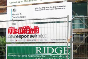 free standing sign for a building development site