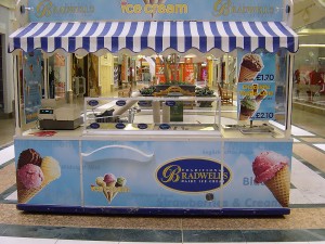 full graphics on an ice cream stall