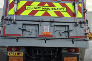 highway maintenance graphics applied to a lorry